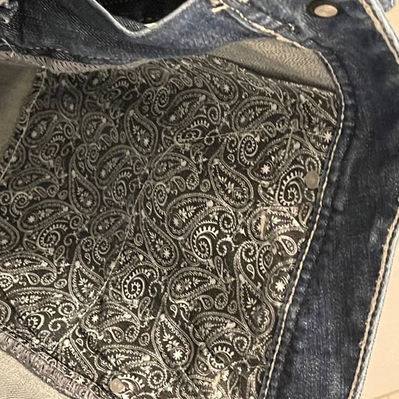 Rock & Roll Denim Regular Stackable Bootcut Jeans Mens 38W Medium Blue Cotton Bl - Picture 15 of 16